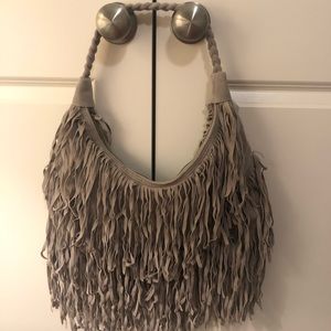 Kiss Me Couture Grey Fringe Purse B2